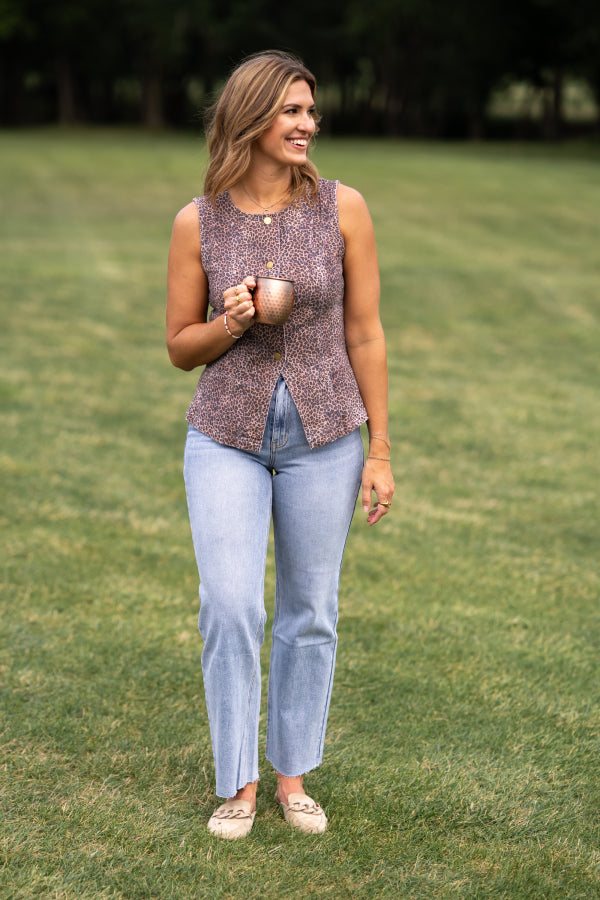 Spotted in Style Button Down Vest